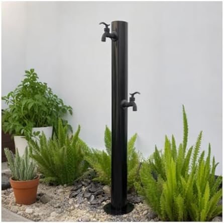 Stainless Steel Outdoor Water Column - Antifreeze Freestanding Hose for Gardens, Farms, and Schools - Durable Cylindrical Design for Year-Round Use