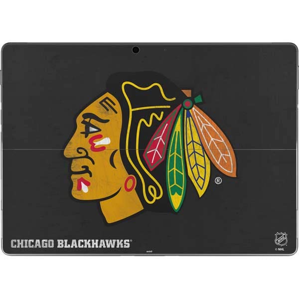 Skinit Tablet Decal Skin Compatible with Surface Pro 8 - Officially Licensed NHL Chicago Blackhawks Distressed Design