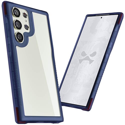 Image of Ghostek Covert Samsung Galaxy S23 Ultra Case Clear with Military Grade Shockproof Protection, Non-Slip Grip, Protective Silicone Phone Cover Designed for 2023 Galaxy S23 Ultra (6.8 inch) (Blue)