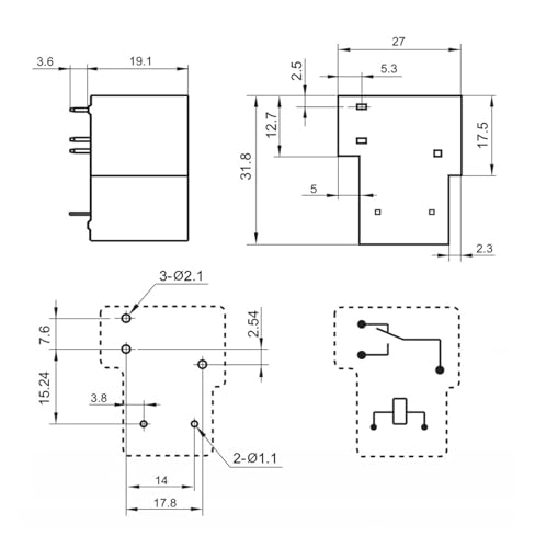 Relé T90-1C-5P-12V-40A interruptor electromagnético HFT9A-12VDC-C componentes automotrices 2
