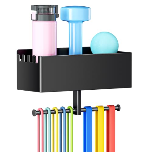 Home Gym Wall Storage, White Resistance Bands Rack Hanger Metal,