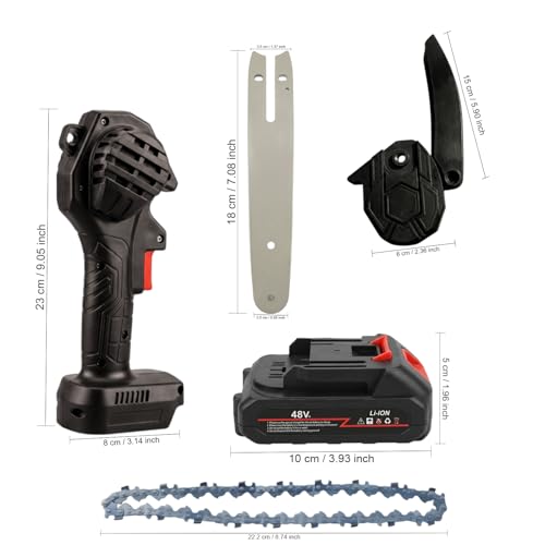 Image of Oblivion Chain Saw Machine Electric 1 Pc - Cordless Mini Rechargeable Battery Tree Cutter Machine for Wood Cutting, Tree Pruning & Gardening - Compact Handheld Power Chainsaw for Home DIY & Outdoor