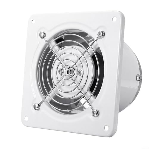 HEIBTENY Ventilador extractor de ventilación de 4 pulgadas, 20 W, 200 m³/h, montaje en techo de pared para cocina, baño, inodoro, oficina, interior, calidad del aire, carcasa de metal, bajo ruido, 40