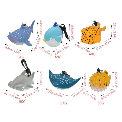 Funda de silicona de pez para regulador de buceo con clip 5