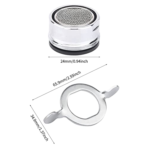 Keleapeker 8 Pcs Faucet Aerator, Universal Replacement Parts 15/16-Inch 24Mm Stainless Steel Core Brass Shell With Washers And Wrench, Faucet Filter For Kitchen Bathroom Sink #TOP6