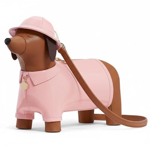 Image of Women PU Leather Unique Novelty Dog Shaped Crossbody Shoulder Bag Handbag Purse