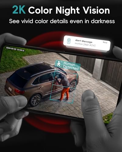 Image of ZUMIMALL 24 /7 Recording Solar Security Cameras Wireless Outdoor, 9W Solar Panel, 2K AOV Cameras for Home Security, 360 Auto Tracking, Color Night Vision, 2.4GHz WiFi, 512G Local Storage(Not Include)