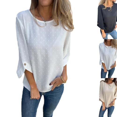 トップス Embroidered Shirt With Enlarged Cuff Round Neck Embroidered Large Cuffs Casual Shirt, 2025 Summer