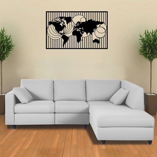 Image of Florian RHS 4 Seater L Shape Sofa Set for Living Room (Grey Fabric) Premium Fabric Sofa