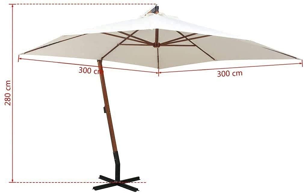 Parasol Parasol ogrodowy Parasol ogrodowy zacieniający słońce, ze wspornikiem 300 * 300 cm Regulowany parasol tarasowy()