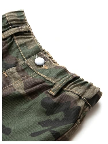 GORGLITTER Girl's Camo Print Baggy Jeans Y2k Wide Leg Zipper Denim Cargo Pants with Pocket3