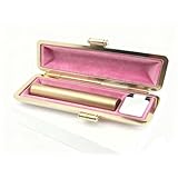 ハンコスター ローズゴールド（BS）RoseGoldチタン 可愛いケース付(桃 G11) 10.5mm 日本製品 個人用印鑑 朱肉ケース付きセット 女性に人気 はんこかわいい 10.5-18ミリから選べる