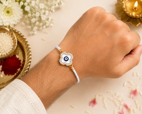 Image of M.F.H Premium Designer Rakhi for Brother | Adjustable Handmade Raki Bracelet |Traditional Raksha Bandhan Gift for Brother | Comfortable & Skin-Friendly RaKi
