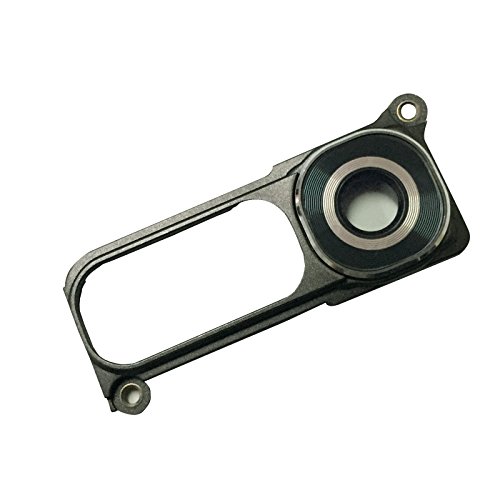 Dogxiong Black Gray Back Rear Camera Genuine True Real Glass Anti-Scratch Lens Cover + Volume Power Button Frame Holder Replacement Part Repair for LG G4 H810 H815