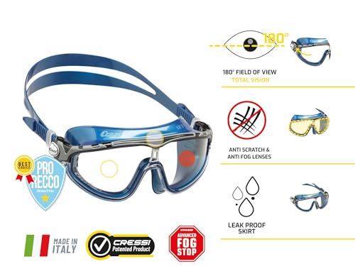 Cressi Skylight Premium Gafas de Natación Anti Empañante y Anti UV - Multicolores - Transparente/Blanco Negro - imagen 4