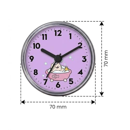 【新登場】バスクロック 生活防水 防塵 バスルーム お風呂 壁 ミニ吸盤壁時計 曇り止め 浴室 シャワー サクションカップ キッチントイレ 冷蔵庫などに適した 家庭用 装飾ギフト,styleF 黒 7cm [2]