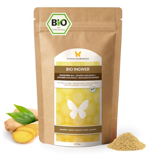 1kg BIO Ingwer Pulver nach EU-ÖKO-Standard kultiviert und hergestellt ohne Zusätze fein gemahlen (1000g)