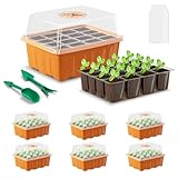 GooingTop Seed Starter Tray, 6 Pack 72 Cells Plant Grow Kit with Adjustable Humidity Vent for Mini Greenhouse Garden Germination,Bonsai Seedlings Starting Growing