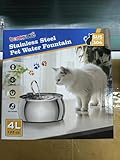 135oz/4.0L Large Capacity Cat Water Fountain - Elegant Swan Copper Spout Design Cat Fountain for Drinking - Ultra Quiet Kitty Drinking Fountain - Comes with 3 Replacement Filters