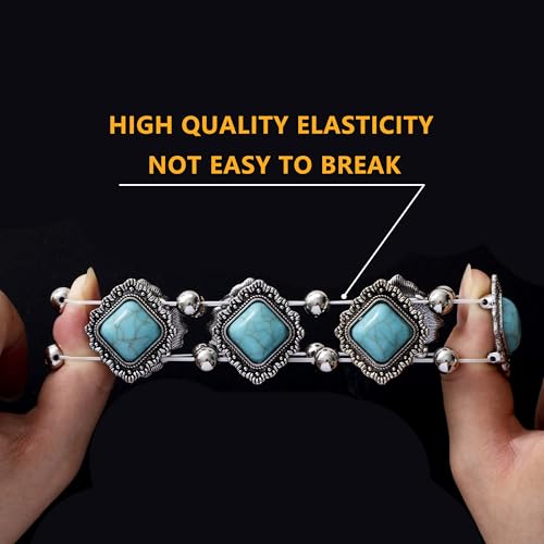 Turquoise Beaded Stretch Bracelets Bohemian Stackable Bracelets Y2K Summer Beach Bracelets Jewelry for Women3