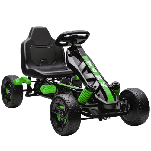 AIYAPLAY Kart Pedales para Niños Embrague Automático +3 Años 50 kg Verde