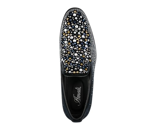 Image of Amali Men's Embellished Velvet Tuxedo Loafers, Smoking Slippers