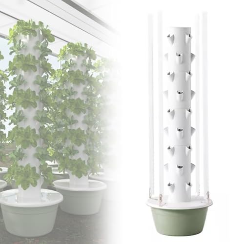 Torre hidropónica para cultivar hierbas, frutas y verduras en interiores o exteriores, sistema aeropónico vertical, diseño que ahorra espacio