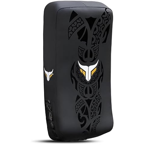 Mytra Fusion Muay Thai Pads Curved Kick pad MMA, Kickboxing, Martial Arts, Karate Punching Thai Pads X 1 Unit Single (Black) Cover