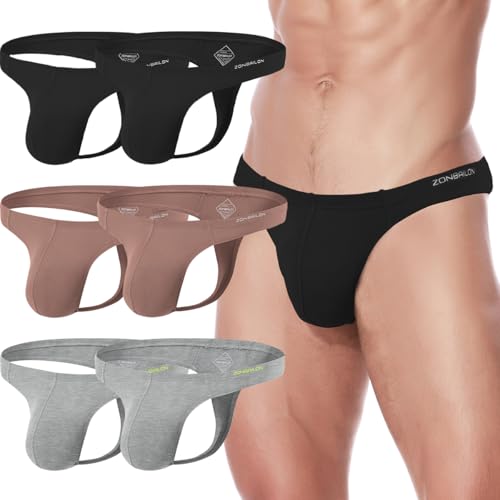 YINYOUYU Mens Thongs Underwear Bulge Enhancing Pouch Low Riese G String Sexy T-Back Butt-Flaunting Multipack