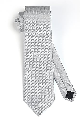 Image of HISDERN Mens Striped Tie and Pocket Square Set Necktie for Men | soft smooth texture, wrinkle-free, neat hand-tied knot, gifting ready, regular 3.4 width, coordinated look, business wedding