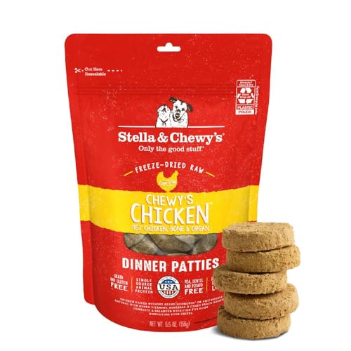 Stella & Chewy's Freeze-Dried Raw Dinner Patties - Chicken Recipe - High Protein Grain-Free Puppy &...