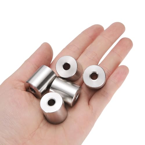 QUARKZMAN 10 Stück Edelstahl Abstandshalter 1/4 Bohrung x 3/4 AD x 7/8 Länge Schraube Buchse Glatte Oberfläche Rund Metall Distanzhülsen für M6 Schrauben Bolzen und Stangen