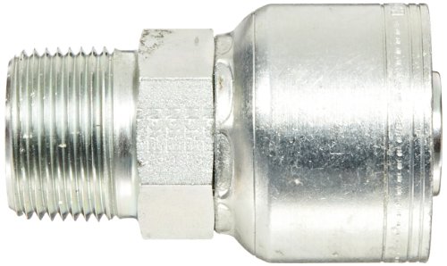 Image of Aeroquip 1AA16MP16 Carbon Steel Global TTC (Thru the Cover) Crimp Hose Fitting Male Pipe, Straight, 1 inch Hose ID, 1 inch - 11-1 /2 Thread