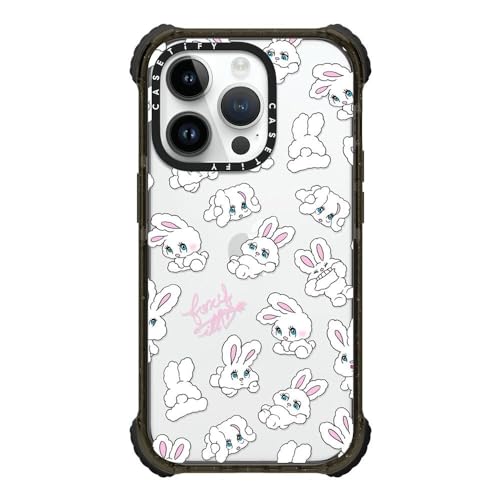 CASETiFY Eg CpNg iPhone 14 Pro P[X [MILKi (5x MIL-STD-810G) / 3.5m̗NA] - Bunnies - NAubN