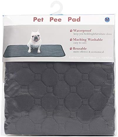 Non-Slip Washable Dog pet Pee Pads,(2-Pack) Leak-Proof 4-Layer,Waterproof Puppy Pee Pads,Puppy Potty Training Pads (39.37" x 26.38"/L, Gray)