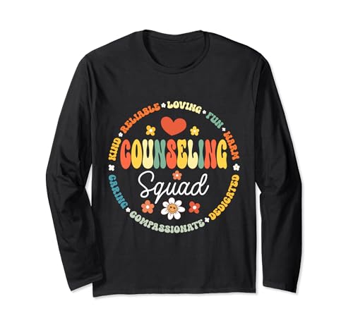Groovy Counseling Squad Appreciation Week Back to School Long Sleeve T-Shirt