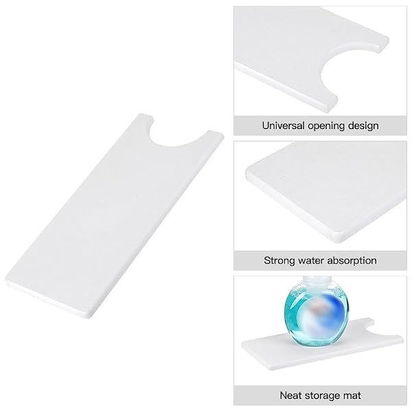 Garvee Set of 2 Large Stone Dish Drying Mat for Kitchen Counter & Faucet Mat for Sink, Quick Dry Water Absorbing Diatomaceous Earth Dish Pad Tray for Dining Room, White by Garvee - Image 3