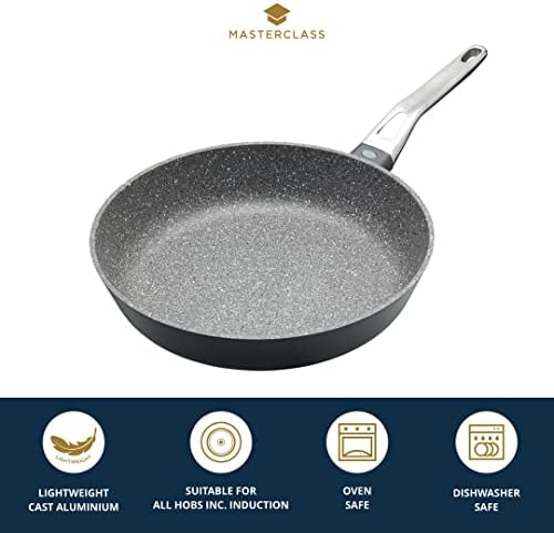 MasterClass MCMWOK28 Cast Aluminium Induction-Safe Non-Stick Wok, 28 cm (11"), Grey