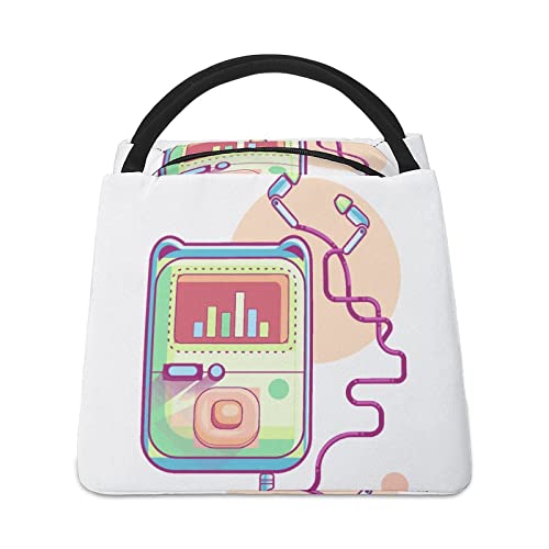 LafalPer Bolsa Almuerzo Trabajo Moda Bolsa Comida Escuela Linda Bolsa Tote Isotermica Térmica Portatil para Picnic Playa Pescar música MP3