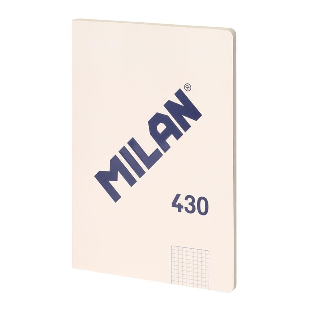 MILAN® Libreta encolada A4, cuadrícula de 5x5mm, 48 hojas A4, Papel de 95 gr/m², serie 1918, beige