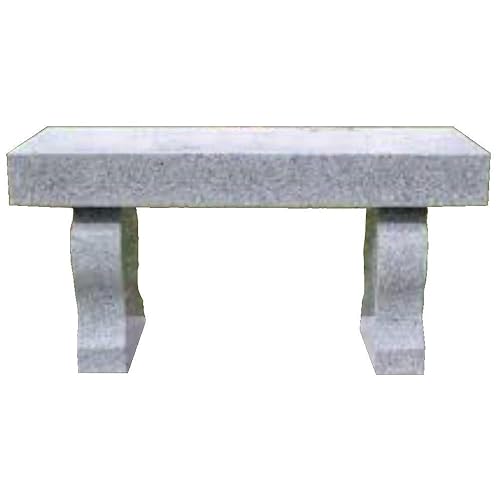 Granite cemetery bench - headstone- small 36 seat - harp shaped supports - custom engraving available- Gray granite