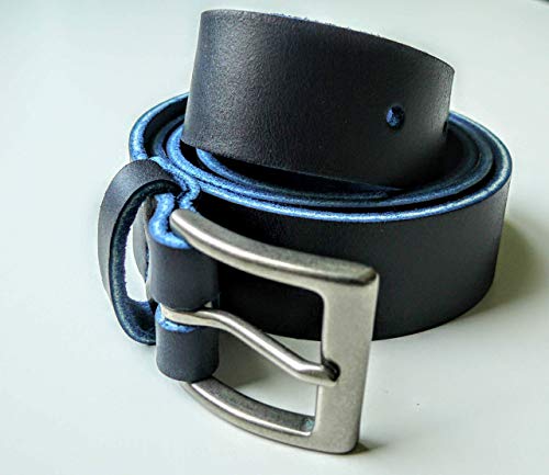Men's Belt, Horween Leather Belt, Blue Horween Chromexcel Full Grain Leather Belt, Size 28 30 32 34 36 38 40 42, Gift For Him, Anniversary Present2