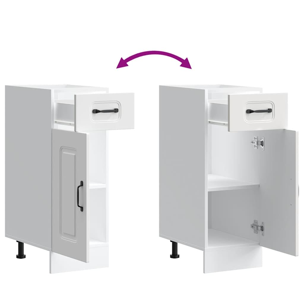 Armoire de cuisine Kalmar blanc bois d ingénierie