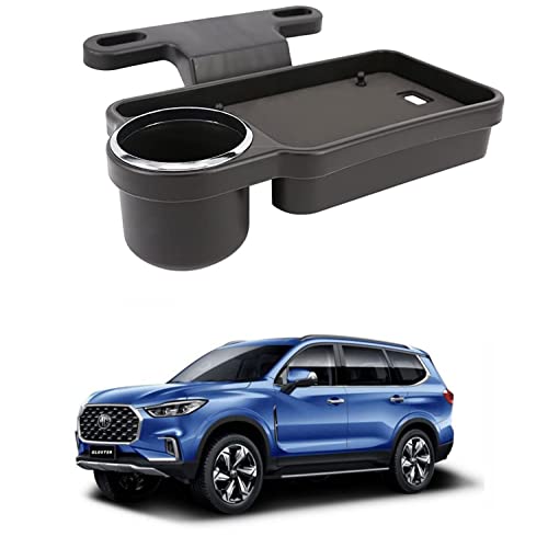 Image of Oshotto (FT-04) Foldable Car Auto Headrest Rear Back Seat Table Drink Food Cup Tray Holder Compatible with MG Gloster - Black