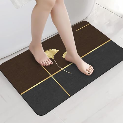 Image of Yellow Weaves 1 Pc Anti Slip Water Soaking Floor Mat, Water Absorbent Non Slip Bath Mat, Quick Dry Mat for Bathroom, Door Mat for Home, Kitchen, Office, Kitchen (Dual Tone Leaf)