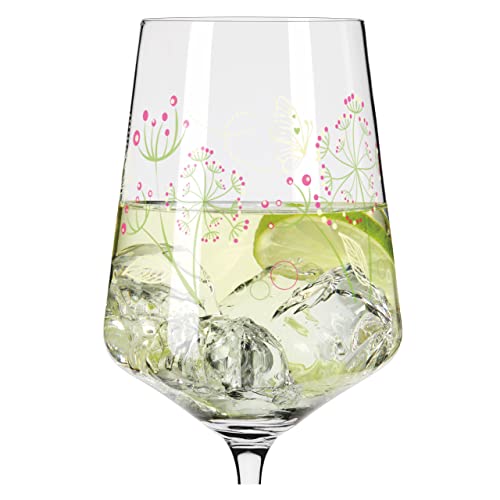 Foto von RITZENHOFF 6041003 Hugo-Glas 4er-Set 500 ml - Aperitif-Gläser - Blumenmotiv, bunt - Serie Sommertau - Made in Germany