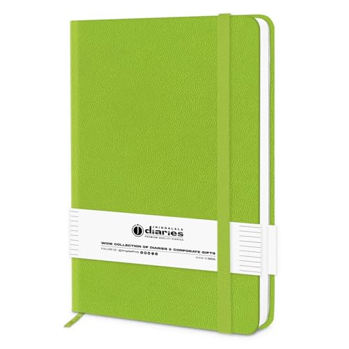 Image of Jhingalala Diaries - Hardbound Leather Cover Pocket Size Corporate Executive Diary Notebook I Pocket Diary For Men and Women I A6 Size I 80gsm Paper I 192 Ruled Pages (Parrot Green)