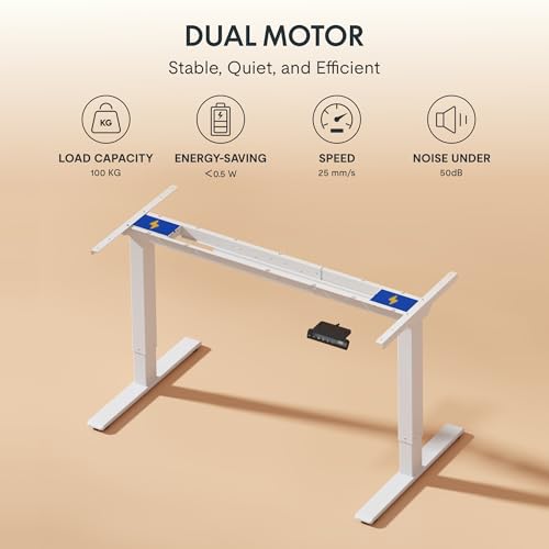 E1 PRO Tavolo Regolabile in Altezza a 2 Motori con Memoria Intelligente, Standing Desk Elettrico Motorizzato - Scrivania Gaming - Immagine 1