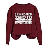 LOIJMK Sudadera divertida con texto 'I Can Go from to Online Detective' para mujer, manga larga, con letras impresas, elegante y brillante, rojo, L