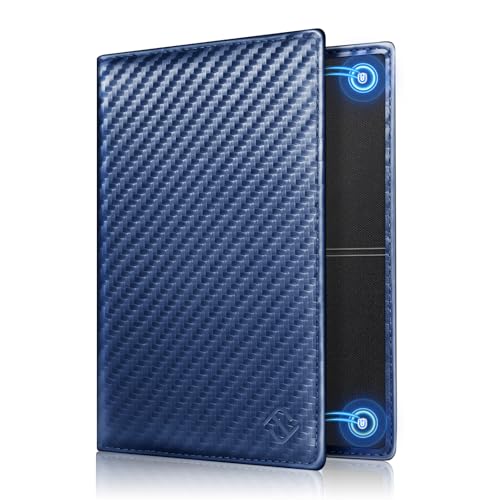 FINTIE KFZ Fahrzeugschein Hülle und Versicherungshalter- Magnetverschluss Auto Organizer für das Handschuhfach im, Scheckkarten Schutzhülle Kartenhülle mit Premium Kunstleder, Marineblau